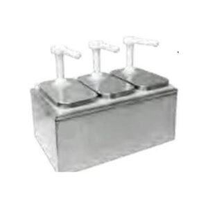 TRIPLE TANK S.STEEL SAUCE DISPENSER (PLASTIC PUMP) - 3 X 2L, 472082.PP.3X2L