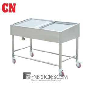 CN SUS 304 S.STEEL ICE DISPLAY WITH SLIDING COVER -  SIZE FROM L900, 1200, 1500 TO 1800mm
