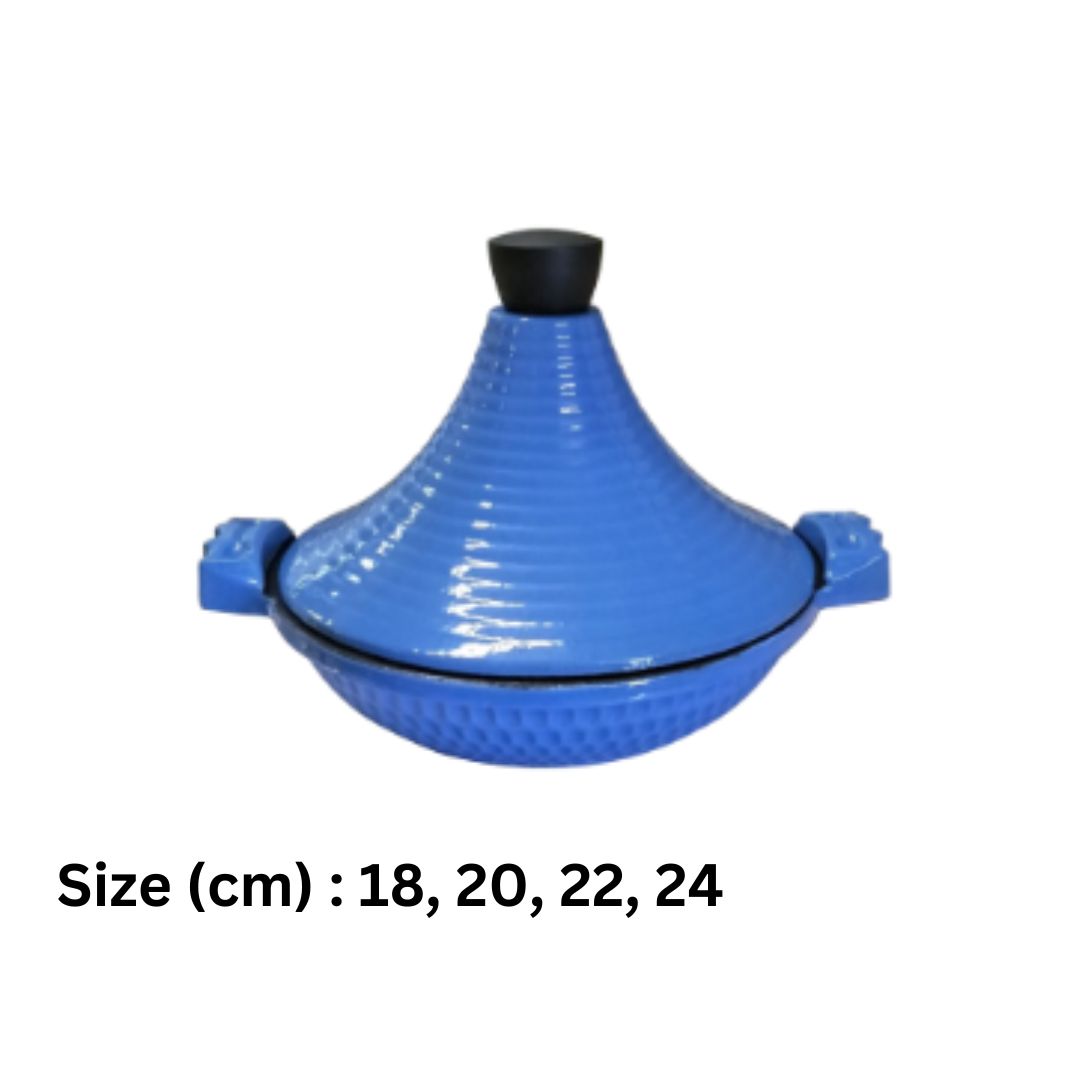 ENAMEL CAST IRON TAGINE INDUCTION READY - BLUE
