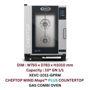 UNOX CHEFTOP MIND.Maps™ PLUS COUNTERTOP 10*GN 1/1 GAS COMBI OVEN ~ XEVC-1011-GPRM